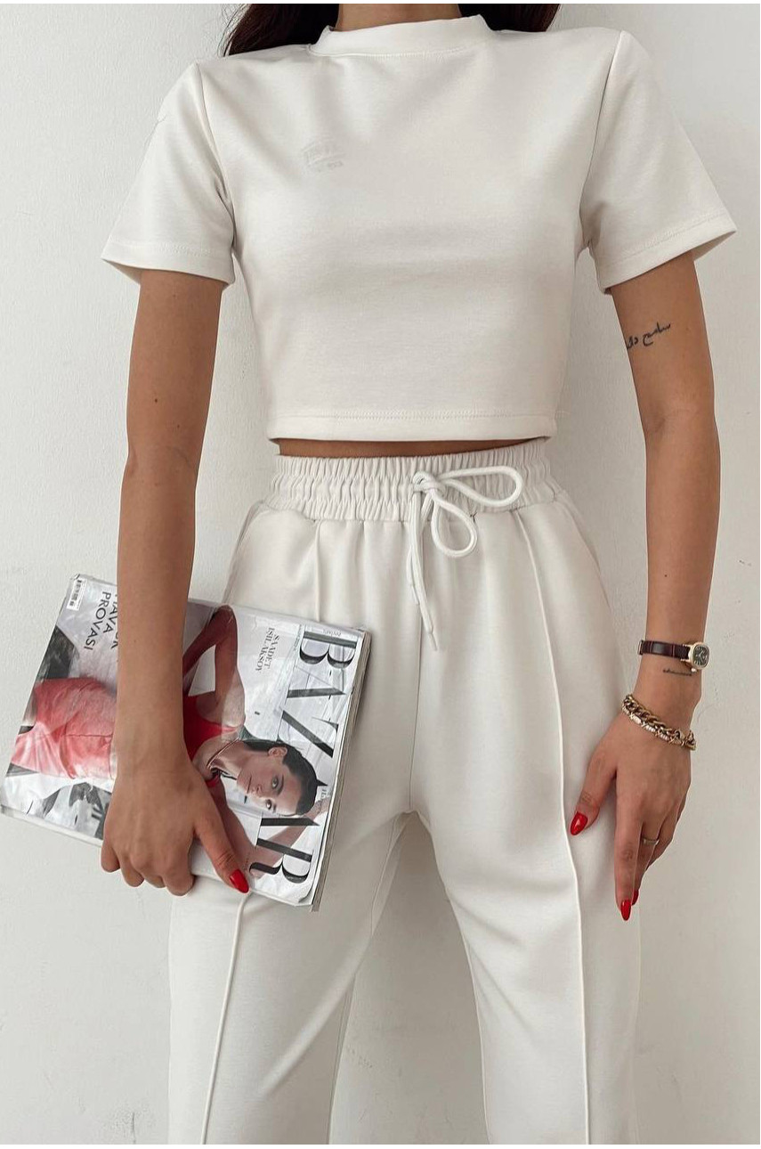 Костюм женский белого цвета 4140 179536 Костюм женский белого цвета 4140 179536