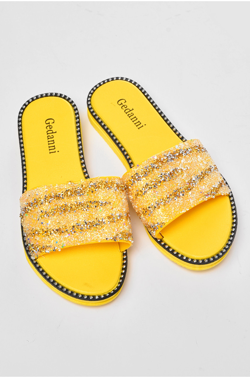 Шлепки женские желтого цвета а-6 179559