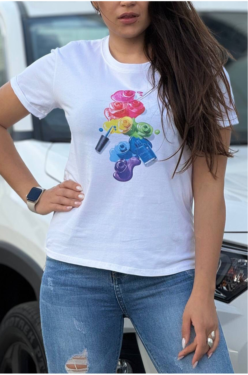Футболка женская белого цвета 9987 179647 Футболка женская белого цвета 9987 179647