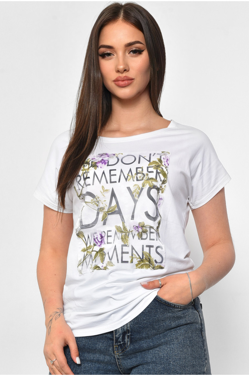 Футболка женская белого цвета 8149 179650 Футболка женская белого цвета 8149 179650