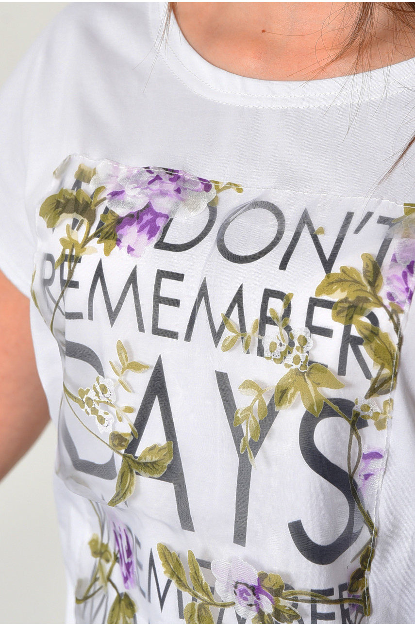 Футболка женская белого цвета 8149 179650 Футболка женская белого цвета 8149 179650