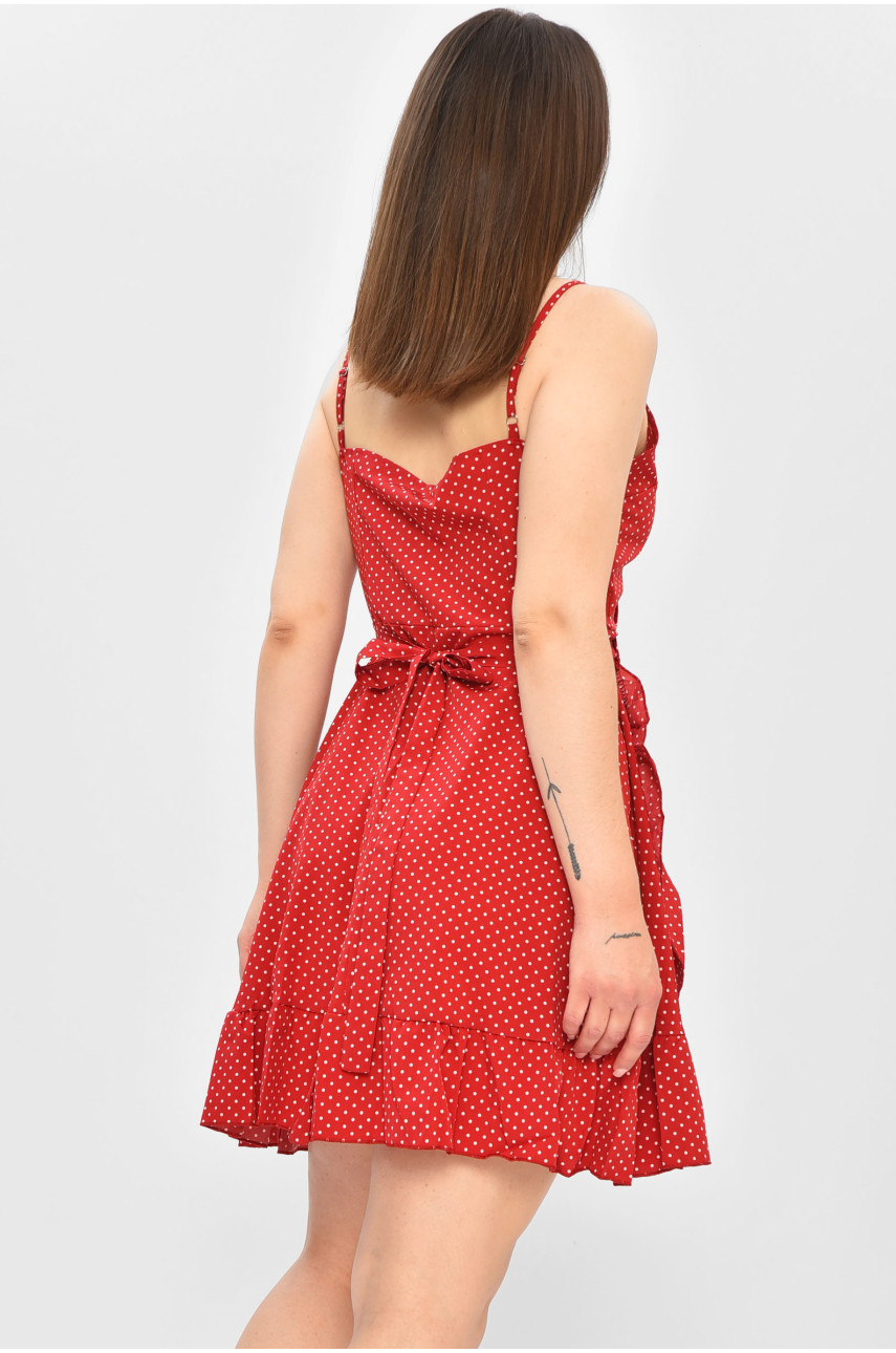 Сарафан женский с принтом на запах красного цвета 879 179662