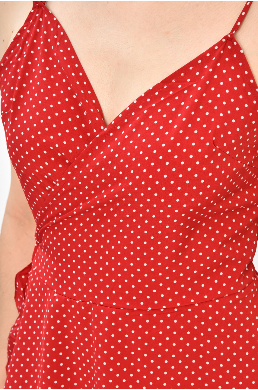 Сарафан женский с принтом на запах красного цвета 879 179662