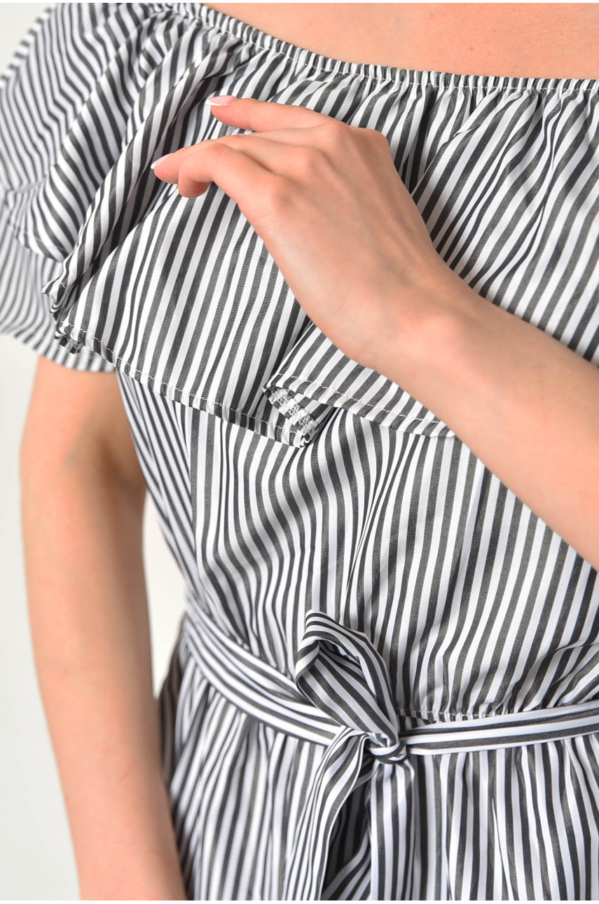 Комбінезон жіночий в смужку сірого кольору 636 179665 Комбінезон жіночий в смужку сірого кольору 636 179665