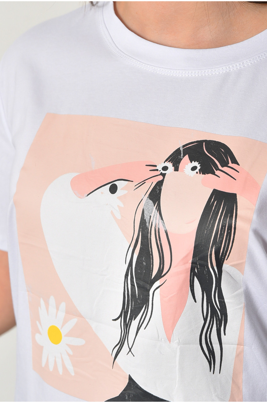 Футболка жіноча білого кольору 9621 179689