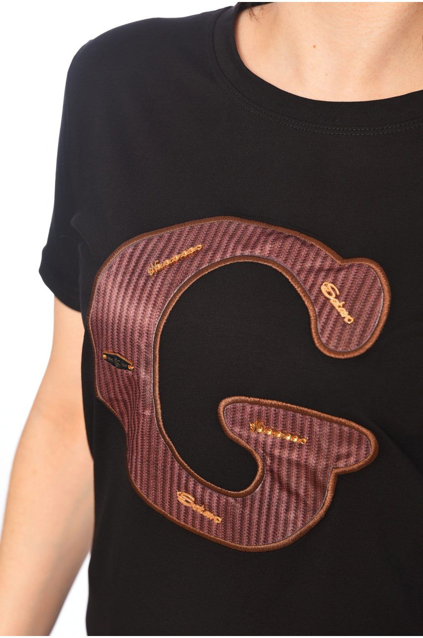 Футболка жіноча чорного кольору 8265 179696