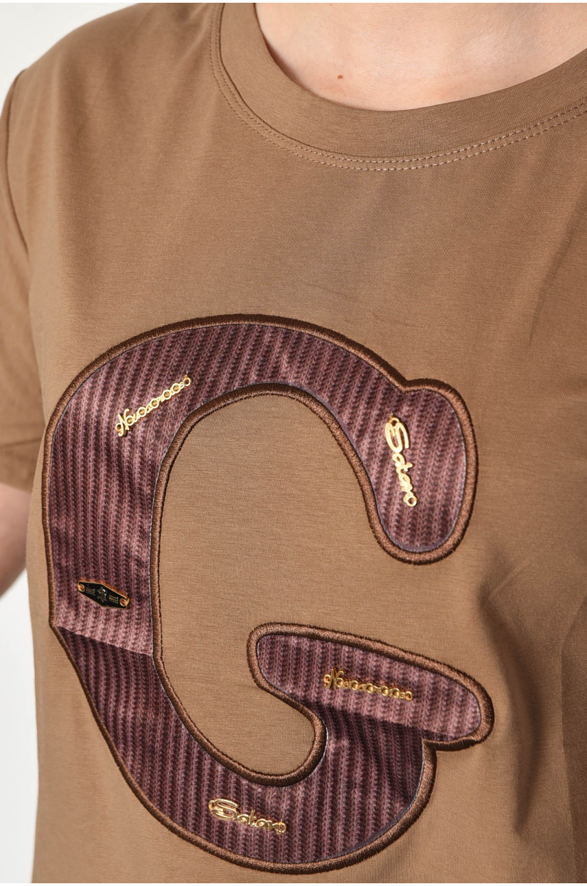 Футболка женская цвета мокко 8265 179698