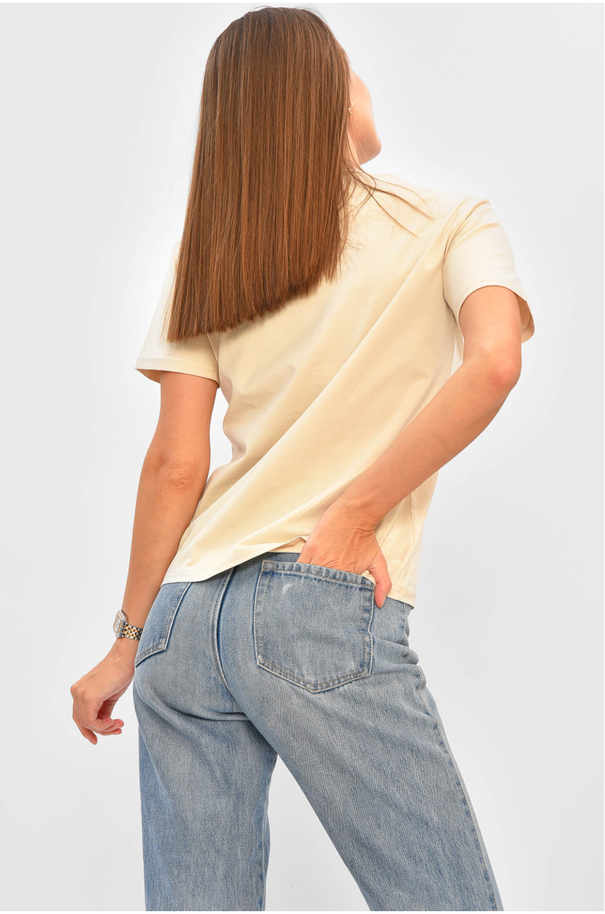 Футболка жіноча бежевого кольору 8265 179699