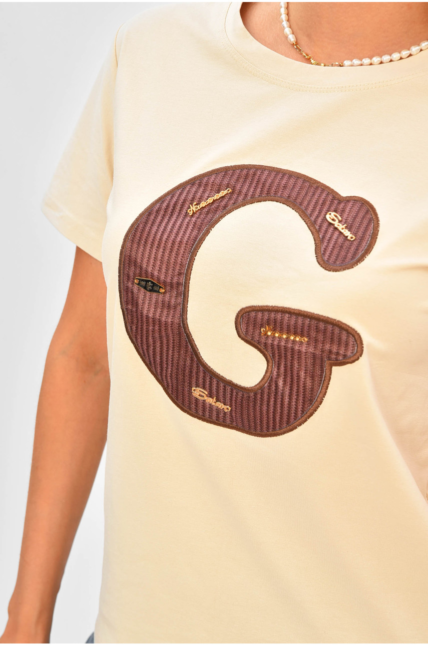 Футболка жіноча бежевого кольору 8265 179699