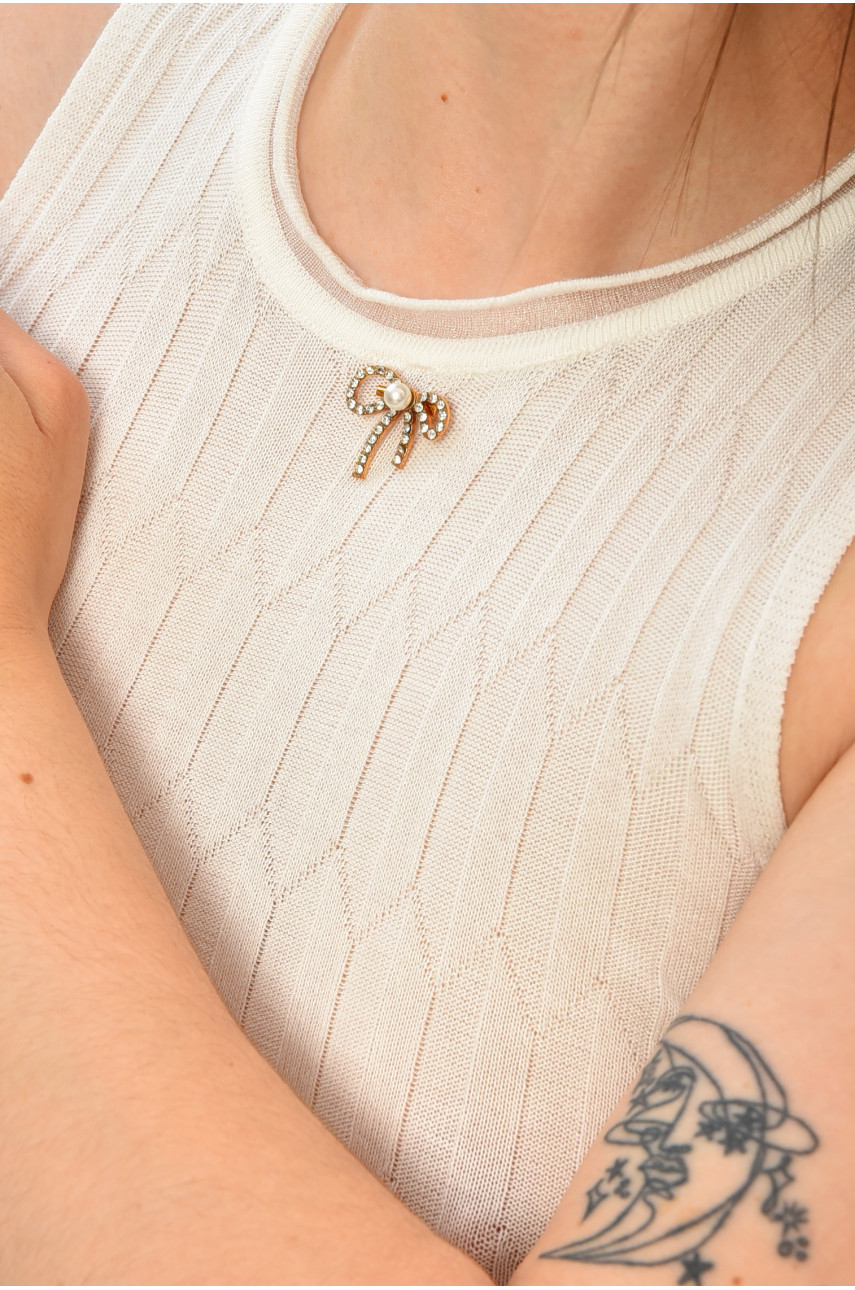 Майка женская трикотажная белого цвета 226 179719