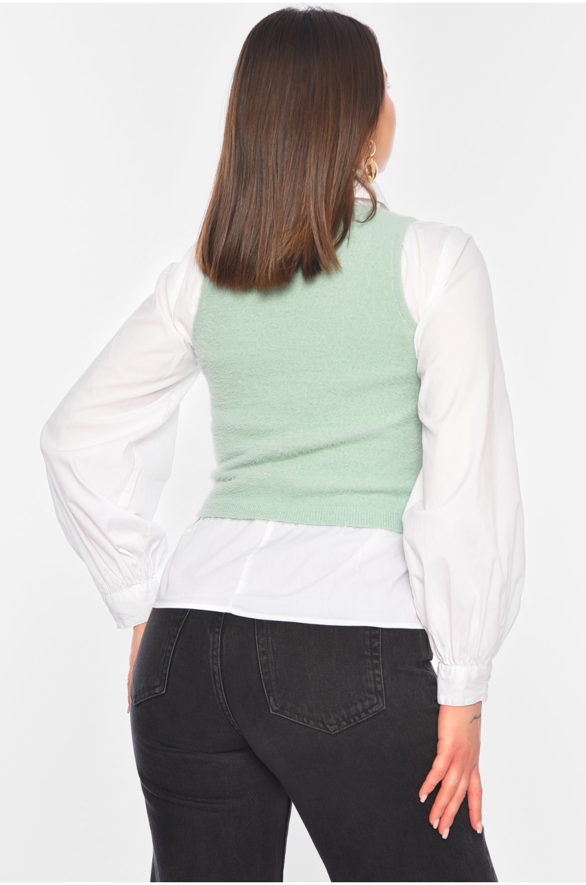 Майка жіноча з ангори м'ятного кольору 82123 179725