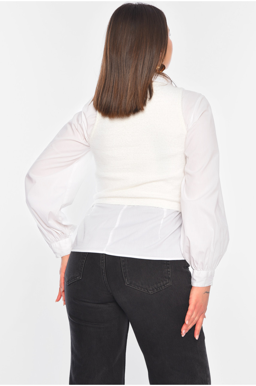 Майка женская из ангоры белого цвета 82123 179729 Майка женская из ангоры белого цвета 82123 179729