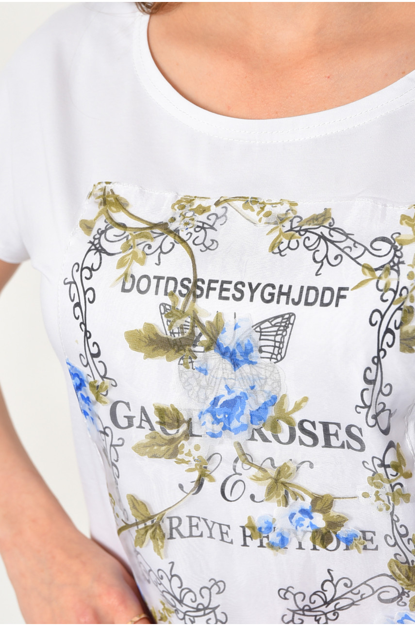 Футболка жіноча білого кольору 8277 179763