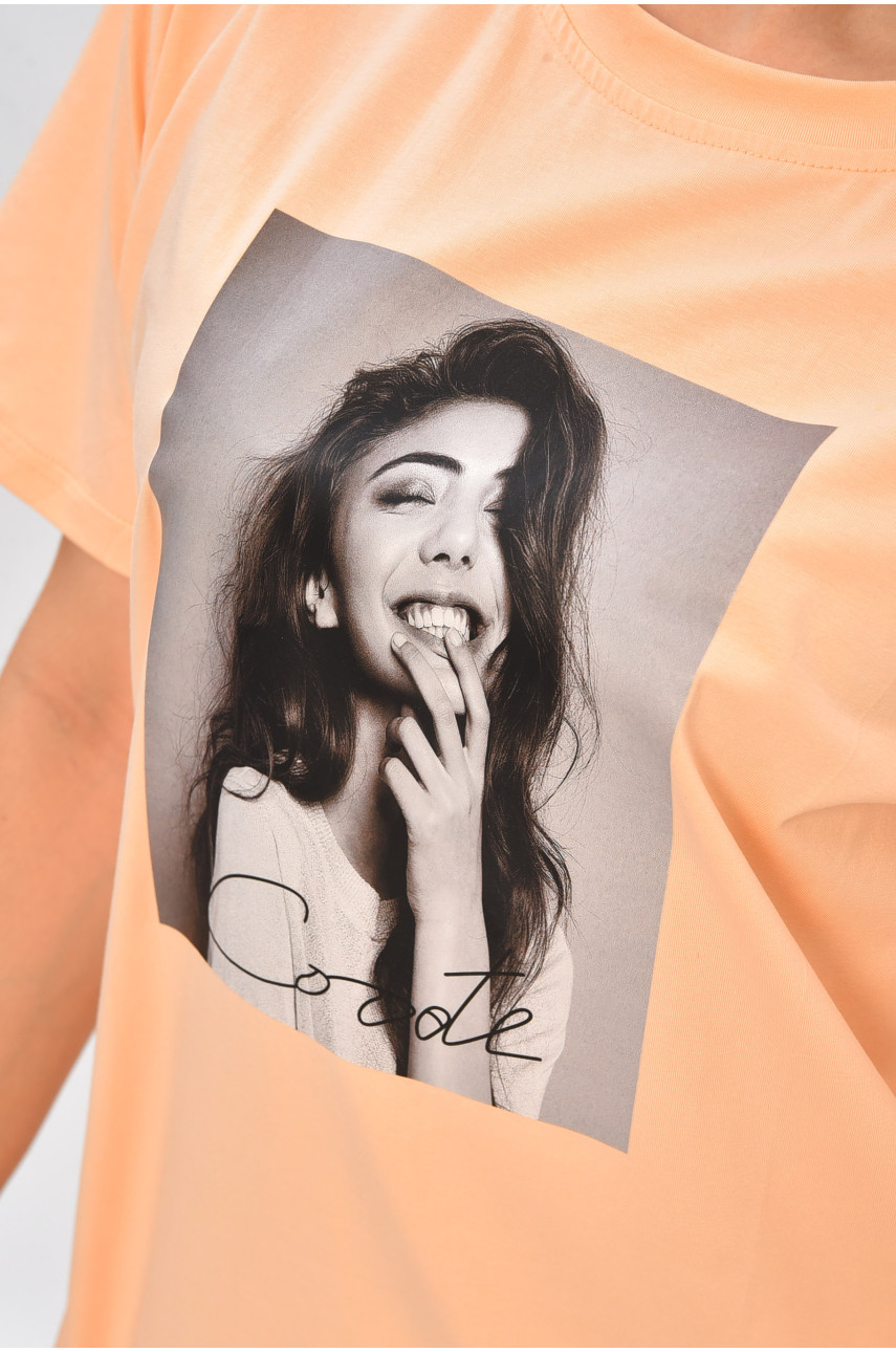 Футболка женская персикового цвета 856 179765