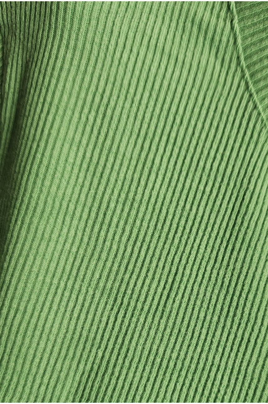 Футболка женская в рубчик зеленого цвета 9010 179817