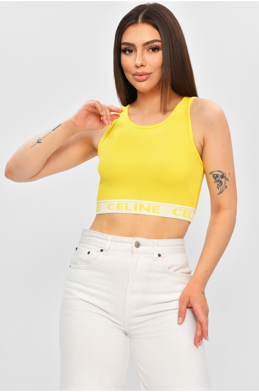Топ-майка в рубчик женский желтого цвета 0288 179828