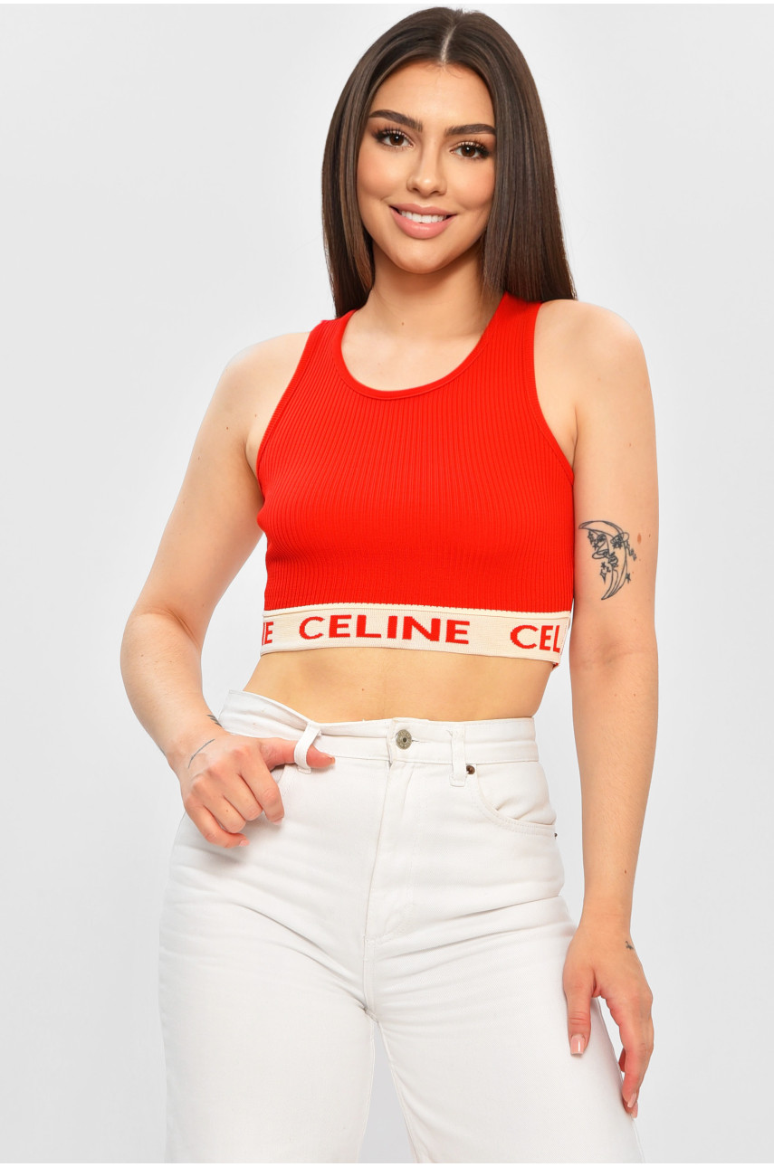 Топ-майка в рубчик женский красного цвета 0288 179830