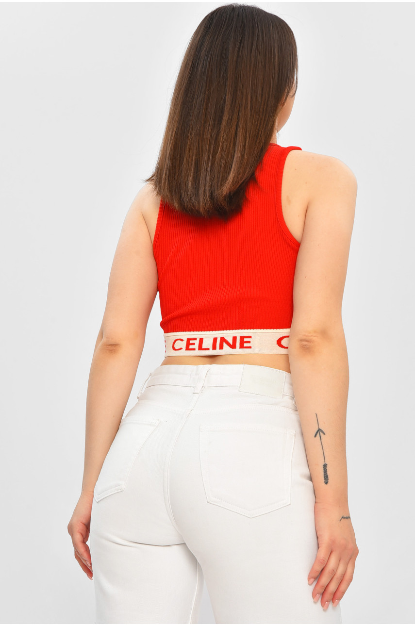 Топ-майка в рубчик женский красного цвета 0288 179830