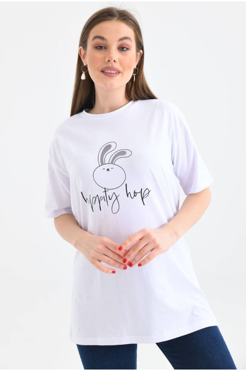 Футболк женская белого цвета 179833 Футболк женская белого цвета 179833