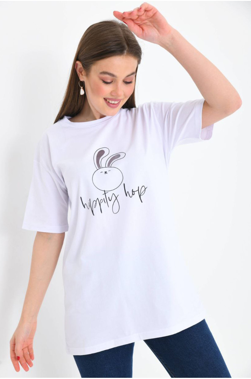 Футболк женская белого цвета 179833 Футболк женская белого цвета 179833