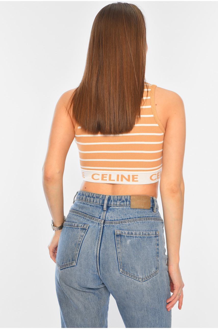 Топ-майка в рубчик женский мокко цвета 0280 179861 Топ-майка в рубчик женский мокко цвета 0280 179861