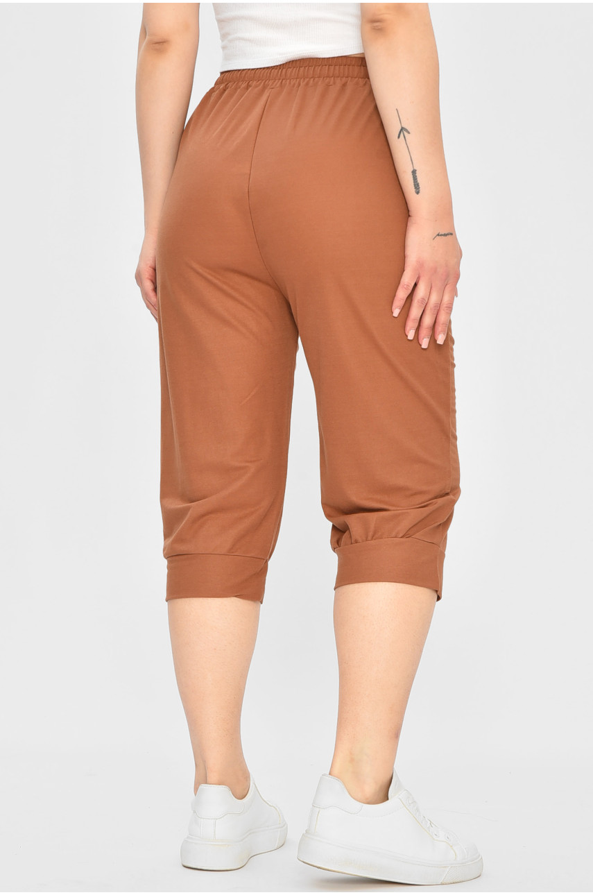 Бриджи женские батальные коричневого цвета 780-2 179867 Бриджи женские батальные коричневого цвета 780-2 179867