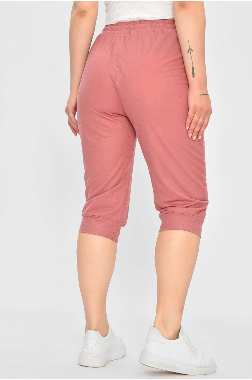 Бриджи женские батальные розового цвета 780-2 179873 Бриджи женские батальные розового цвета 780-2 179873