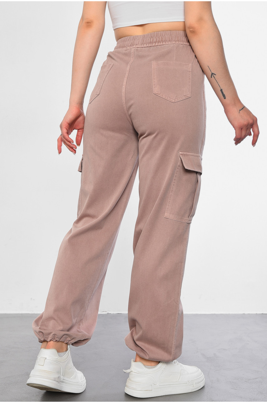 Штаны женские полубатальные пудрового цвета 560-5 179896 Штаны женские полубатальные пудрового цвета 560-5 179896