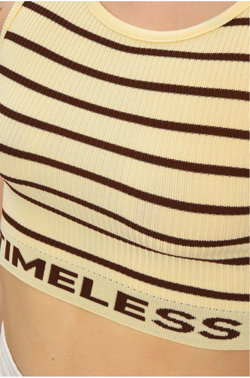 Топ-майка в рубчик женский молочного цвета 179900 Топ-майка в рубчик женский молочного цвета 179900
