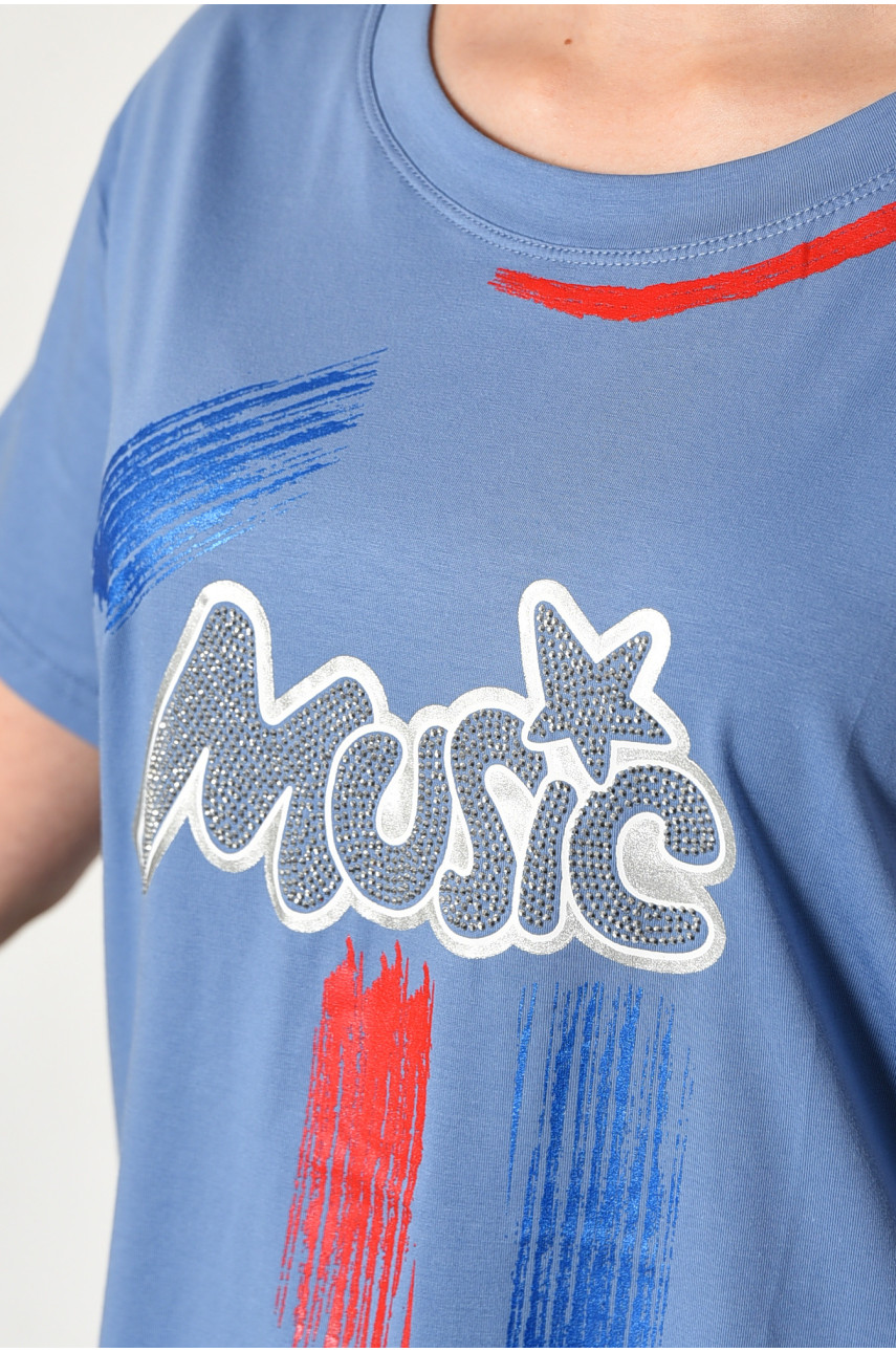 Футболка жіноча напівбатальна світло-синього кольору 5399 179947