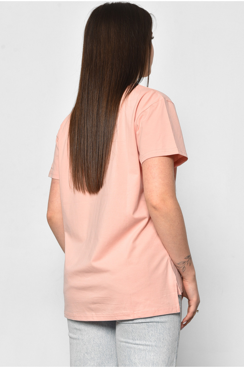 Футболка женская полубатальная пудрового цвета 5399 179949