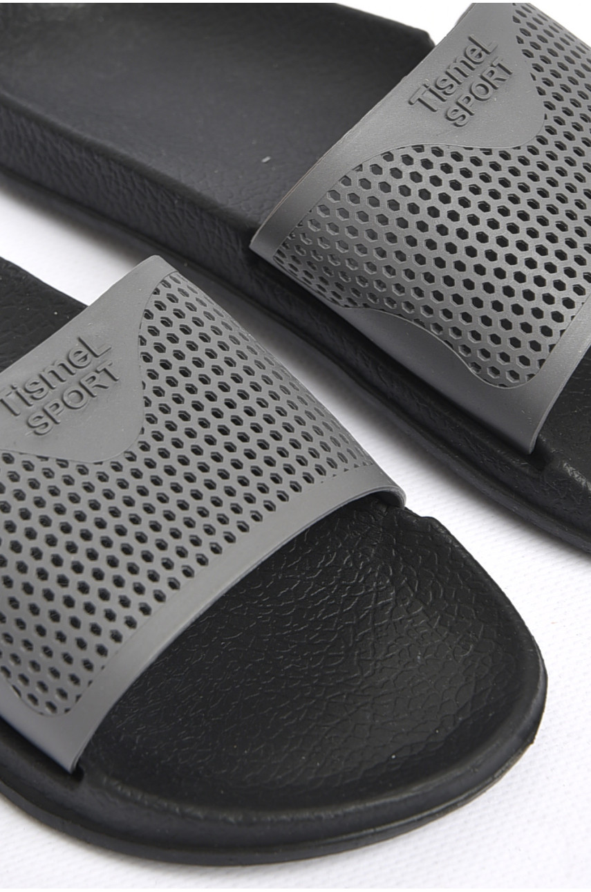 Шлепки детские для мальчика серого цвета 211 179959