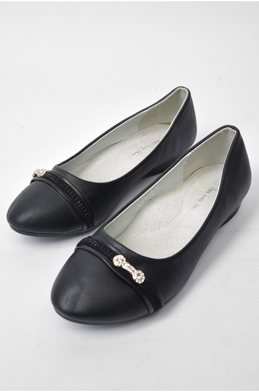 Туфлі для дівчинки чорного кольору 1283-12 179996