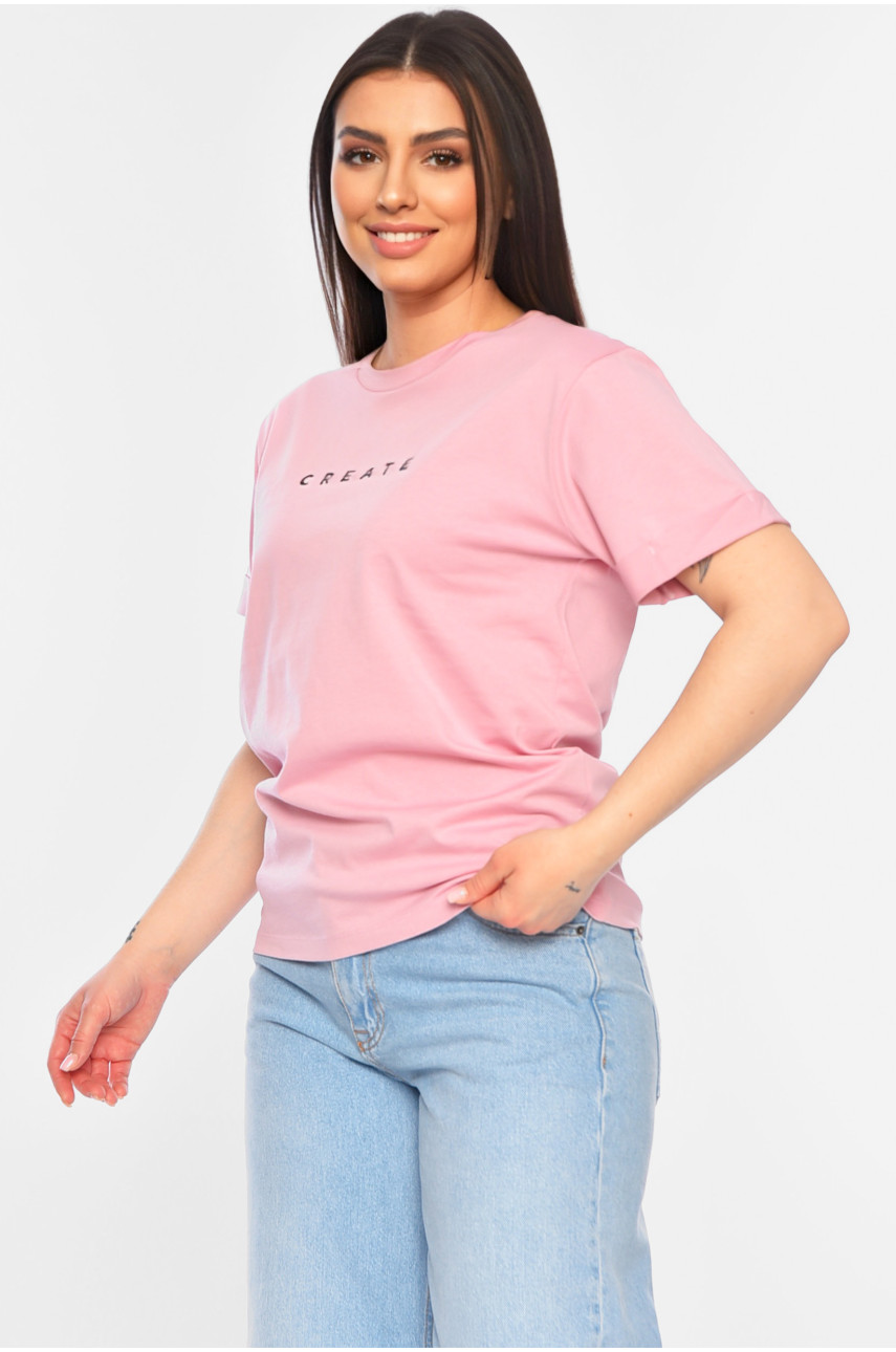Футболка женская розового цвета 180002 Футболка женская розового цвета 180002