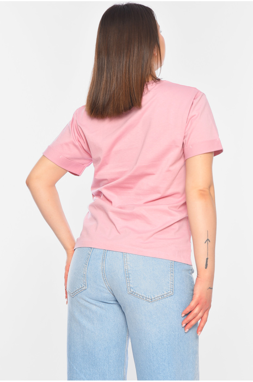 Футболка женская розового цвета 180002 Футболка женская розового цвета 180002