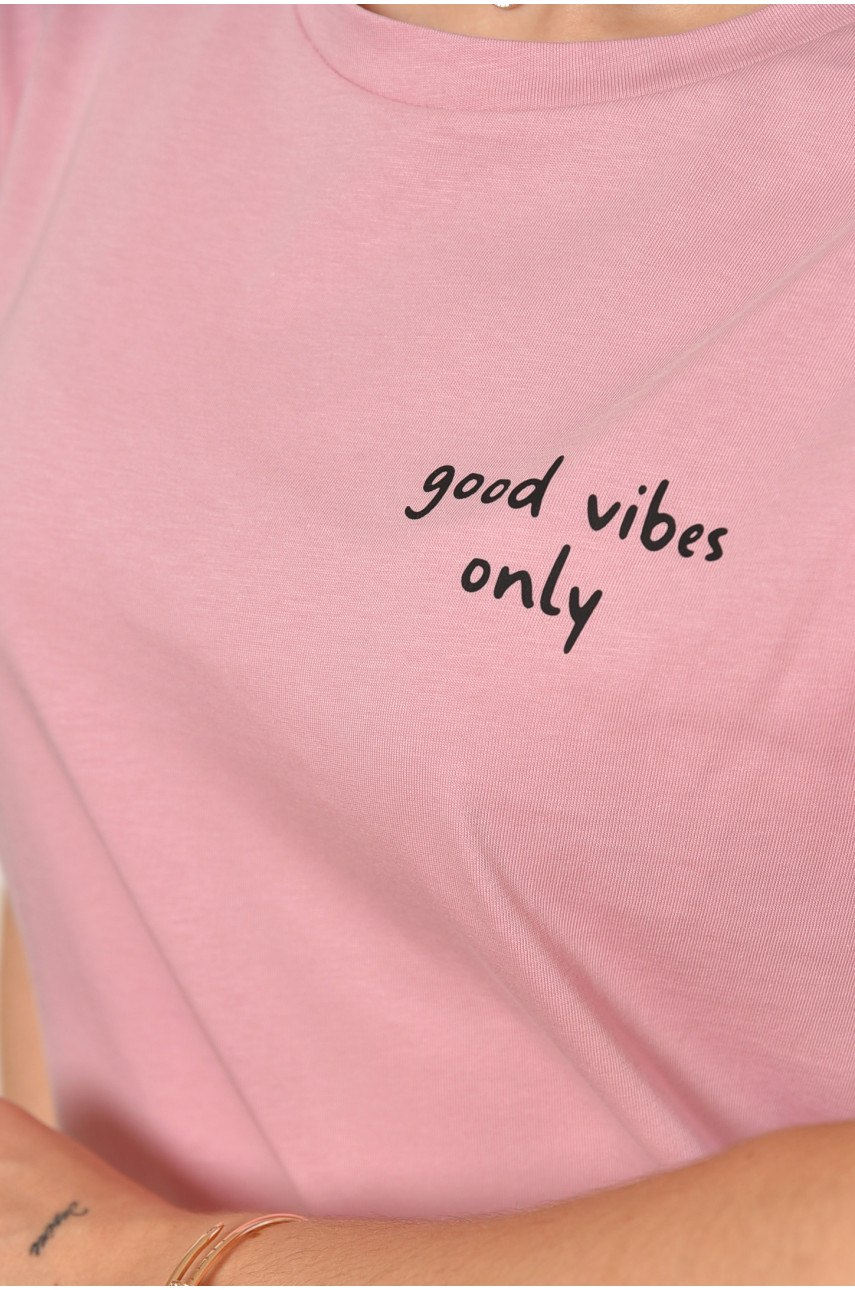 Футболка женская розового цвета 180007 Футболка женская розового цвета 180007