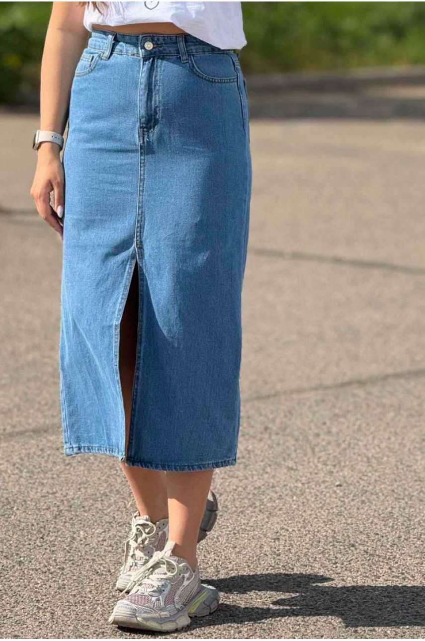Спідниця жіноча джинсова синього кольору 740 180031
