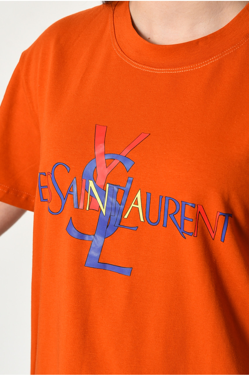 Футболка женская оранжевого цвета 1177-1 180040 Футболка женская оранжевого цвета 1177-1 180040