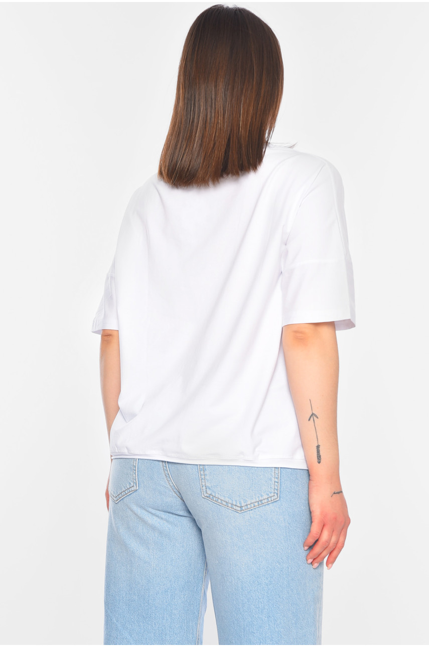 Футболка жіноча напівбатальна білого кольору 5507 180081