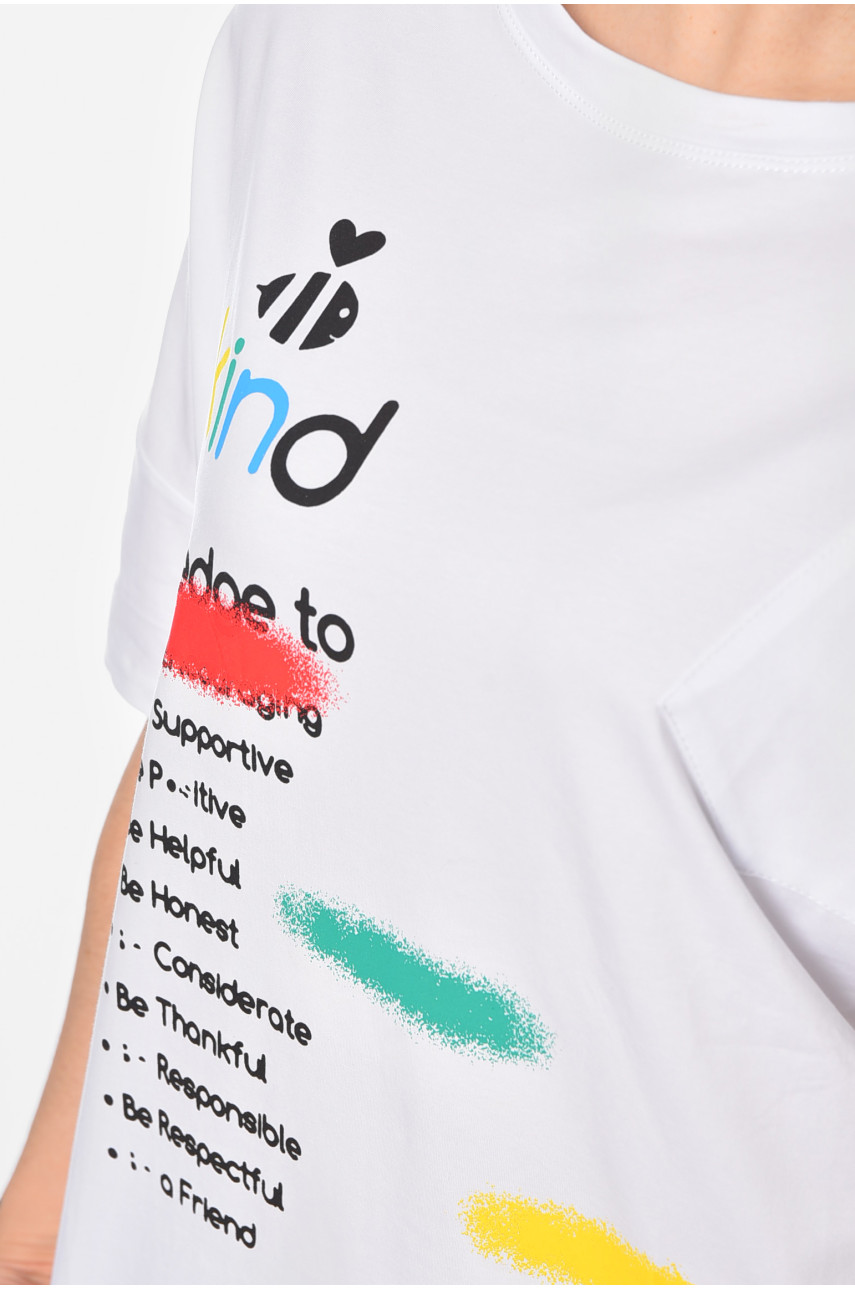 Футболка жіноча напівбатальна білого кольору 5507 180081