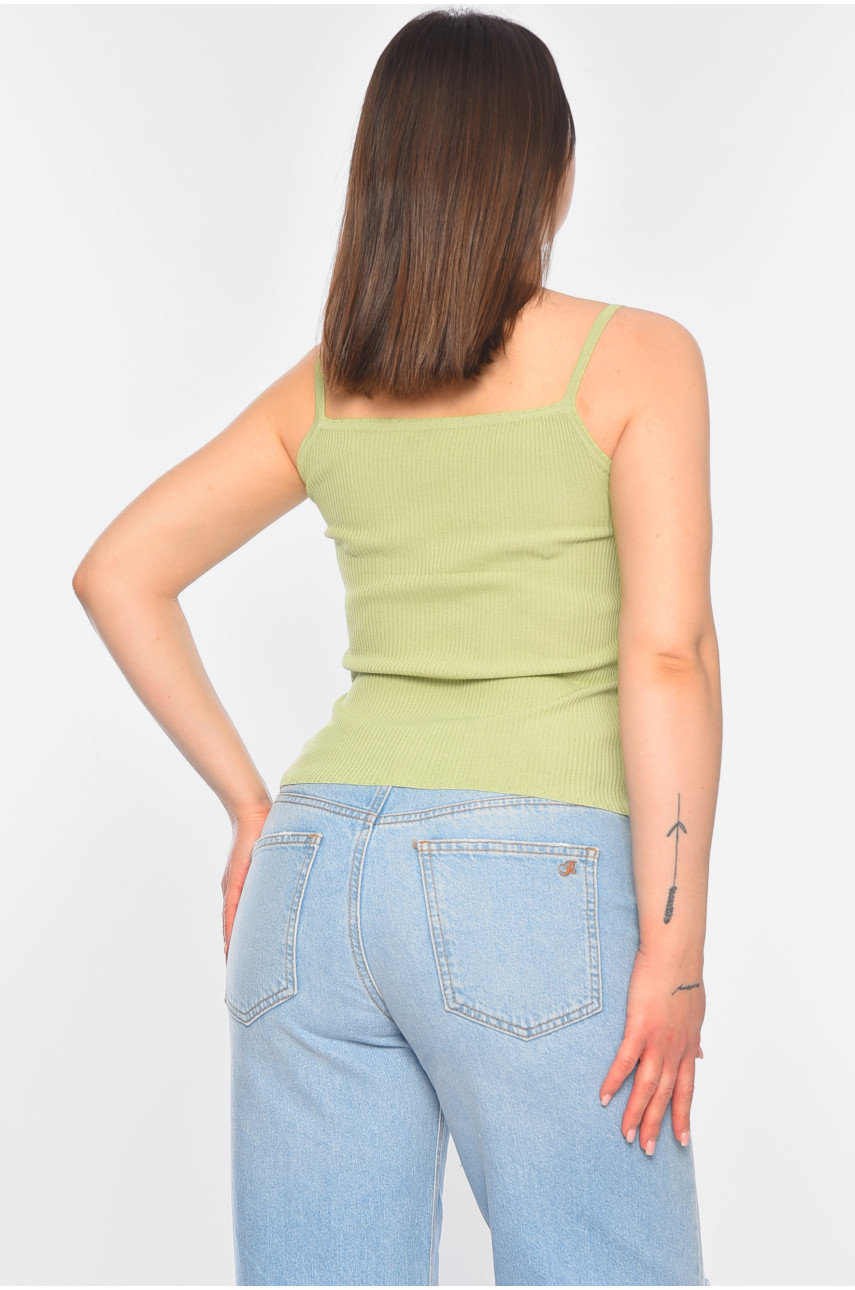 Майка жіноча трикотажна оливкового кольору 60222 180142