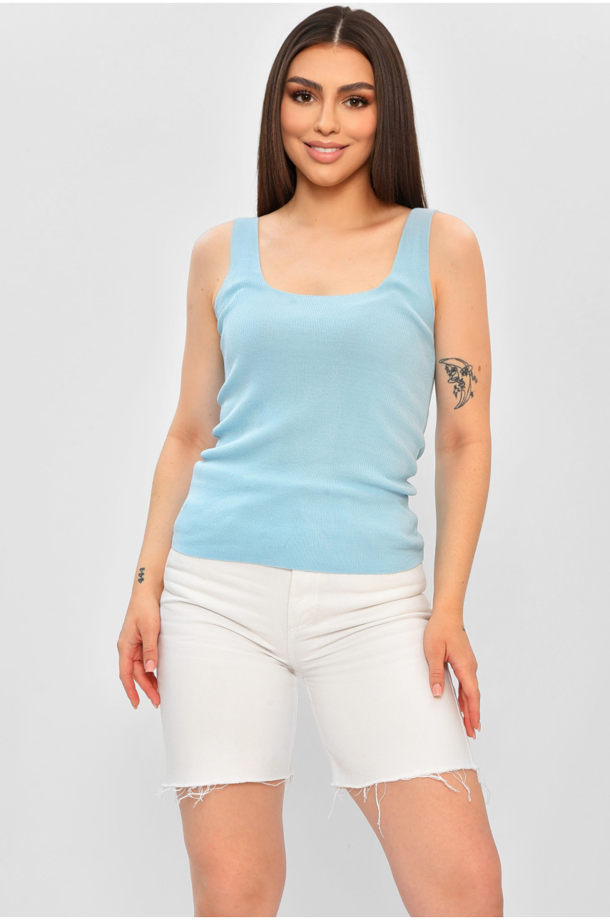 Майка жіноча трикотажна блакитного кольору 203 180149