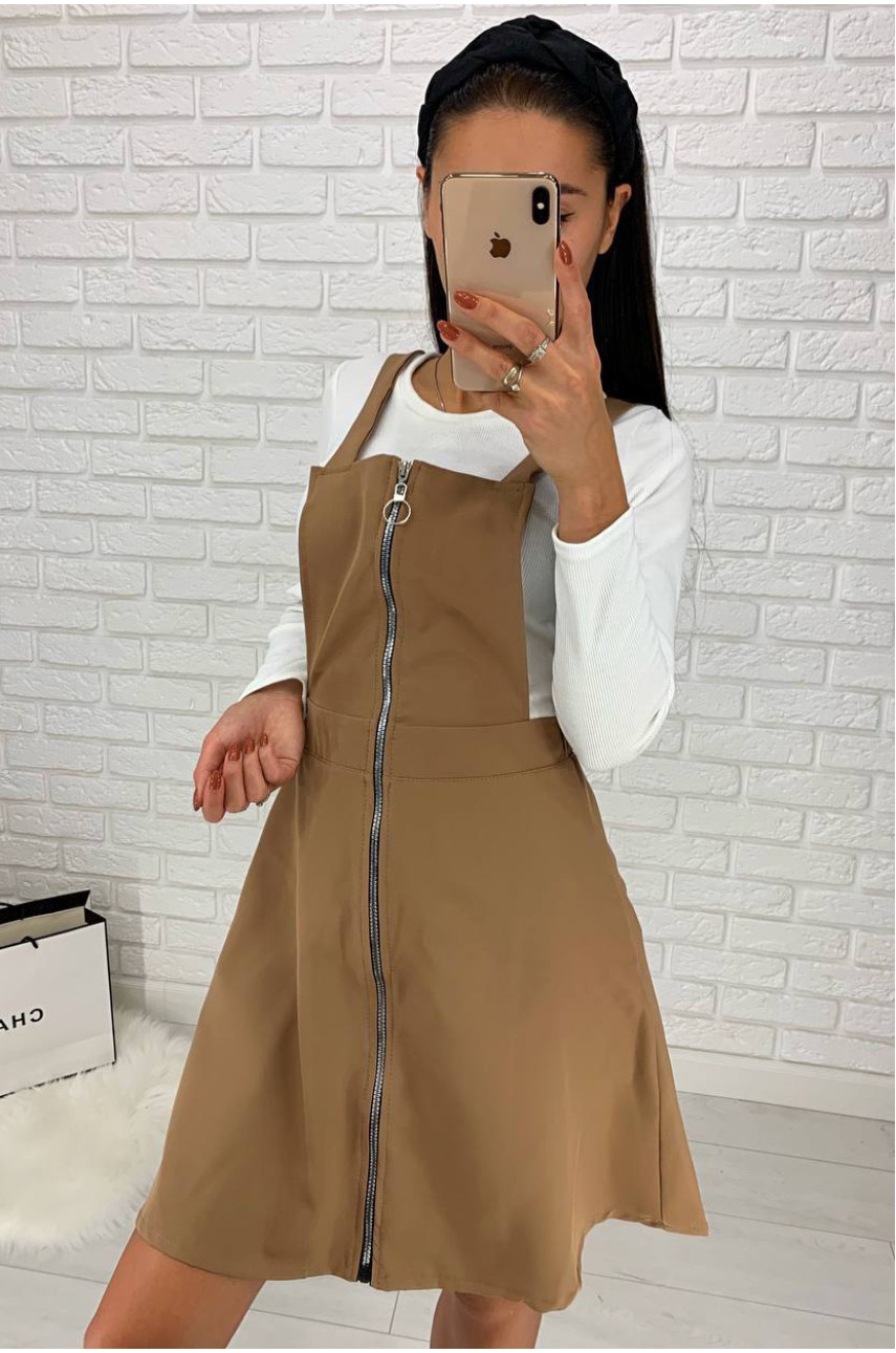 Сарафан женский коричнивого цвета 180203 Сарафан женский коричнивого цвета 180203