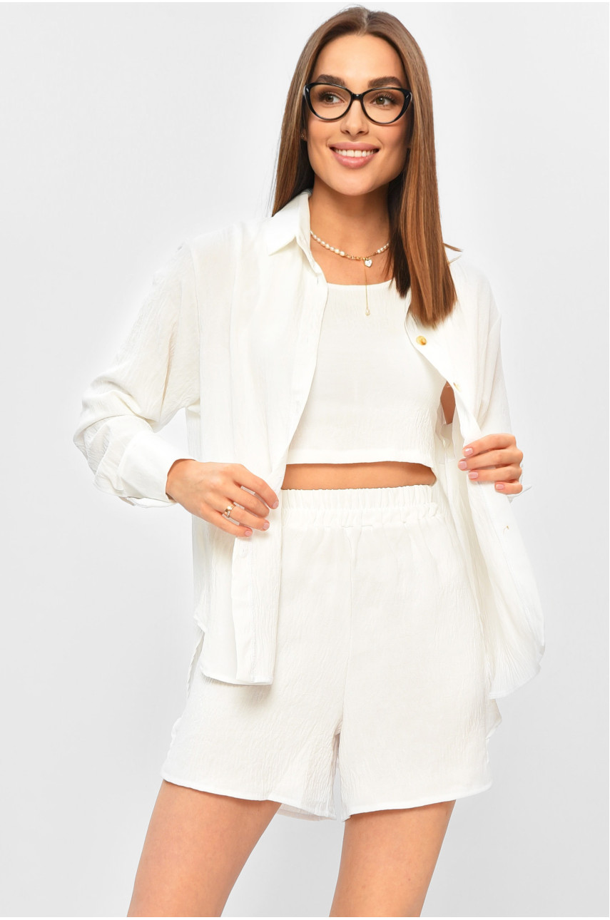 Костюм женский тройка белого цвета 2804 180225 Костюм женский тройка белого цвета 2804 180225