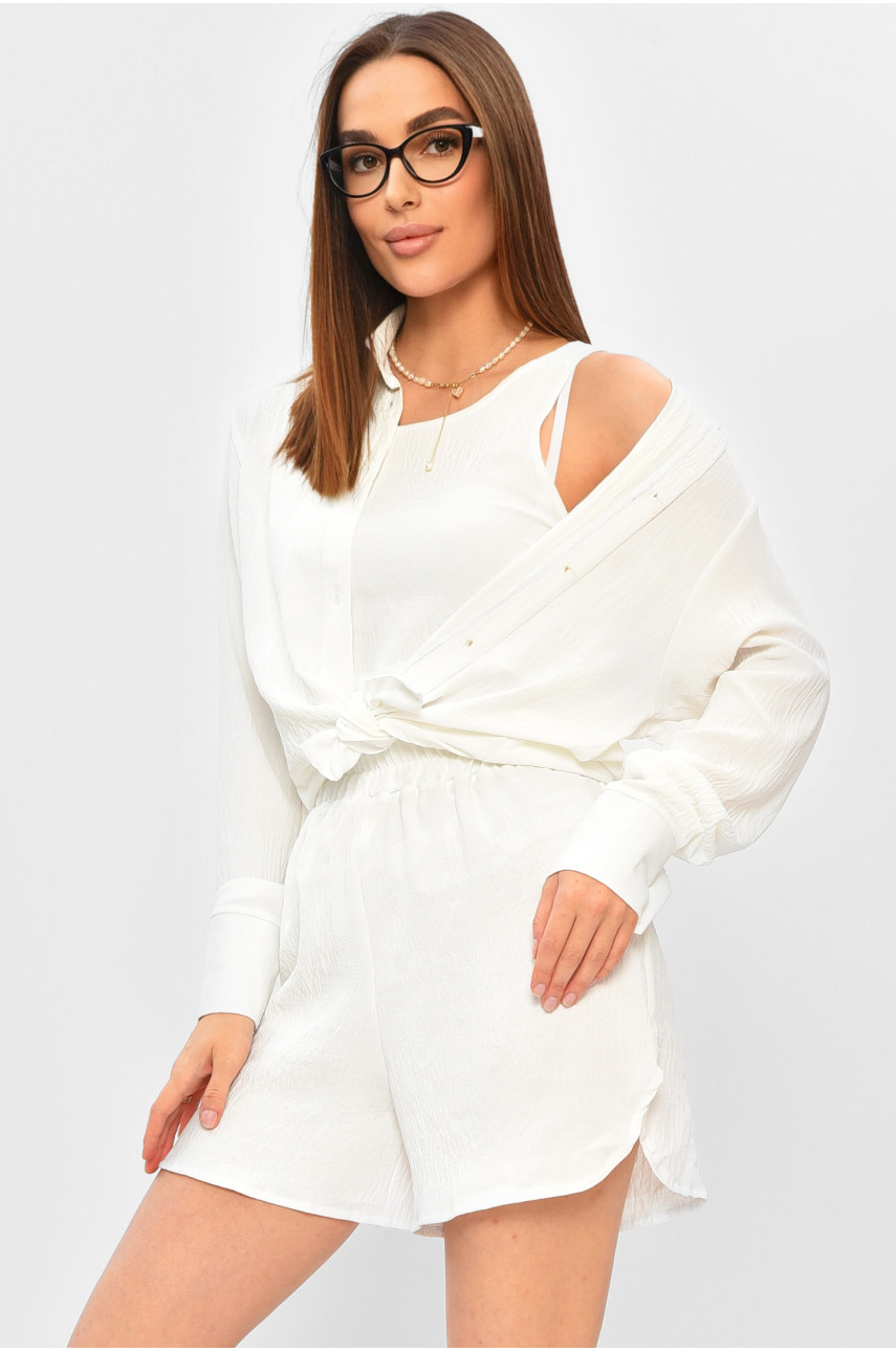 Костюм женский тройка белого цвета 2804 180225 Костюм женский тройка белого цвета 2804 180225