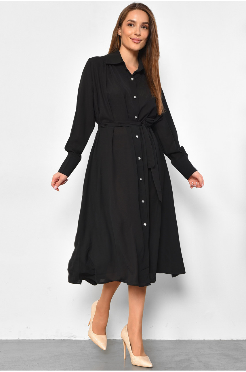 Платье женское полубатальное черного цвета 6756 180228