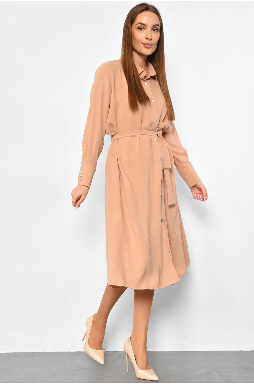 Сукня жіноча напівбатальна бежевого кольору 6756 180229