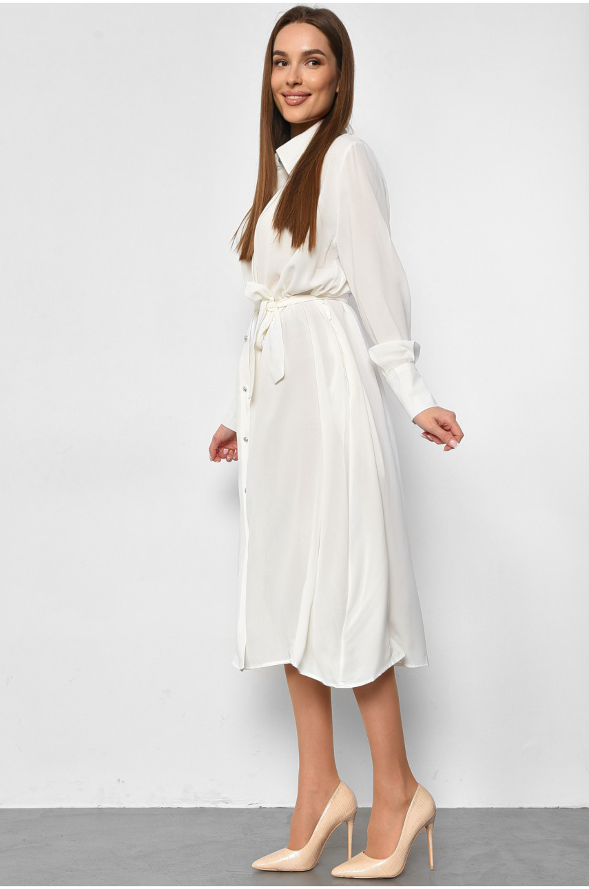 Платье женское полубатальное белого цвета 6756 180230