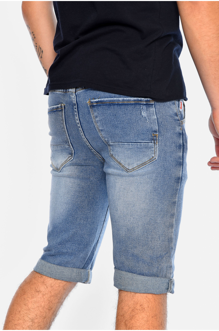 Шорты мужские джинсовые светло-синего цвета 8077 180258 Шорты мужские джинсовые светло-синего цвета 8077 180258