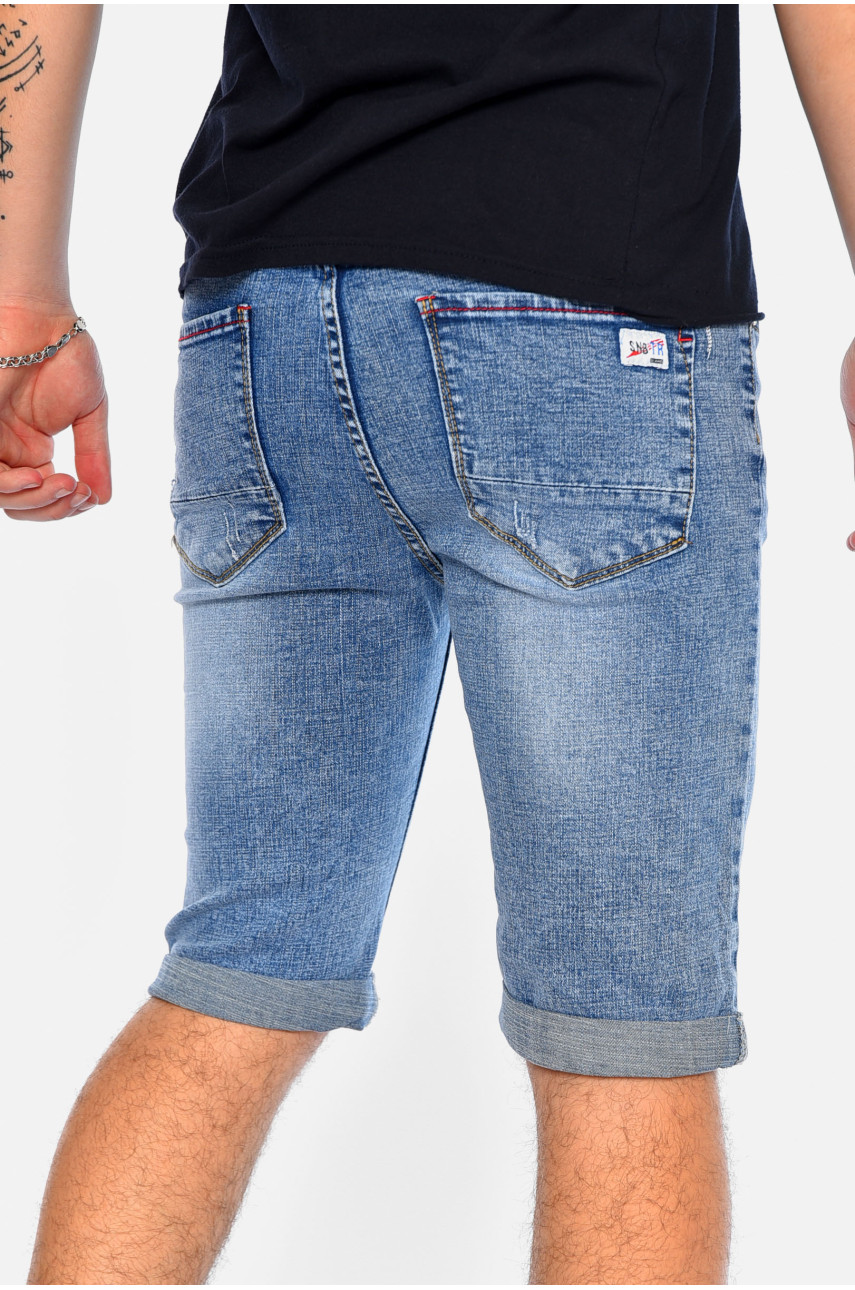 Шорти чоловічі джинсові синього кольору 8110 180263 Шорти чоловічі джинсові синього кольору 8110 180263